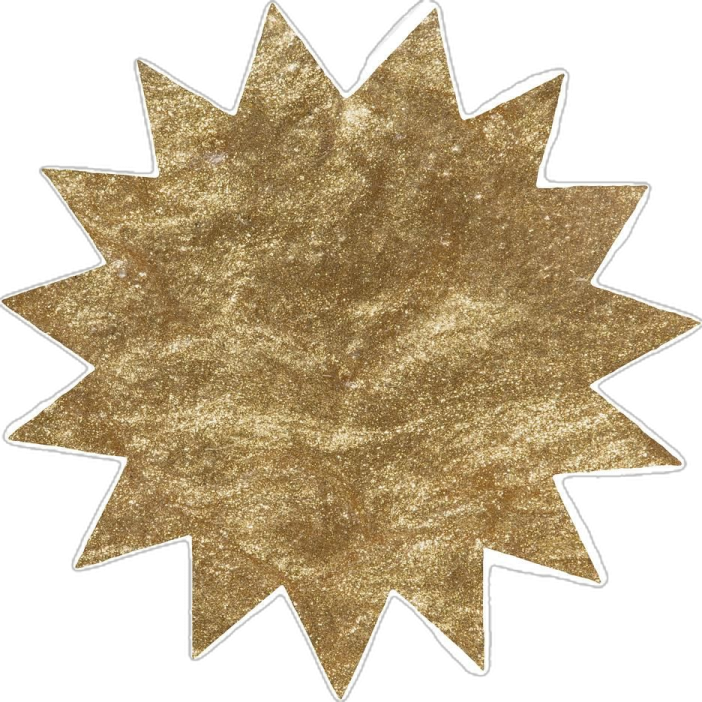 a gold glitter star sticker