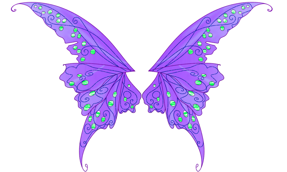 a purple butterfly with green eyes and wings