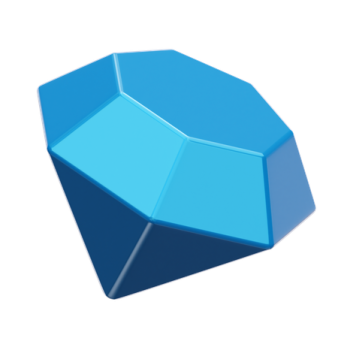 a blue diamond on a white background