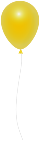a yellow balloon on a white background