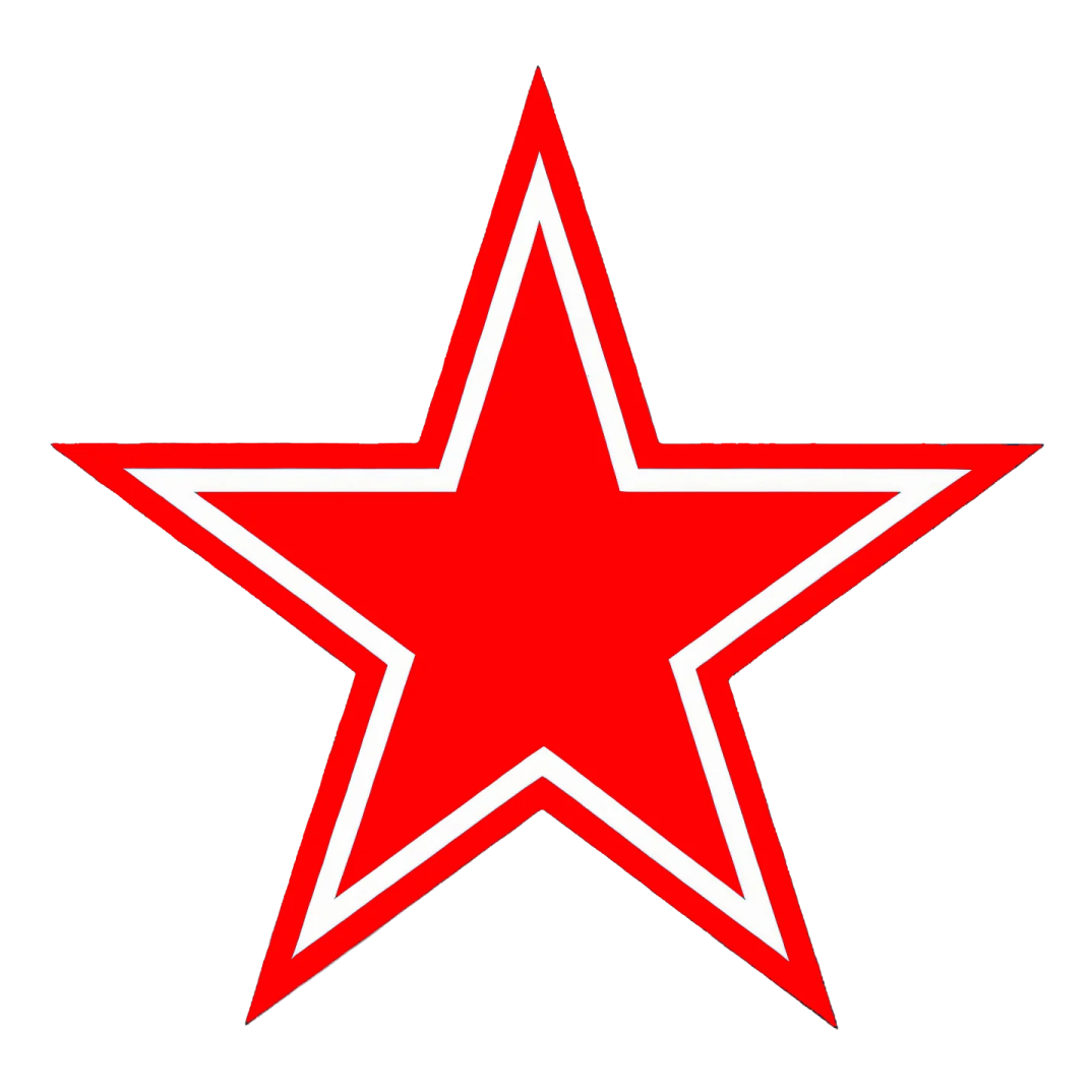 a red and white star