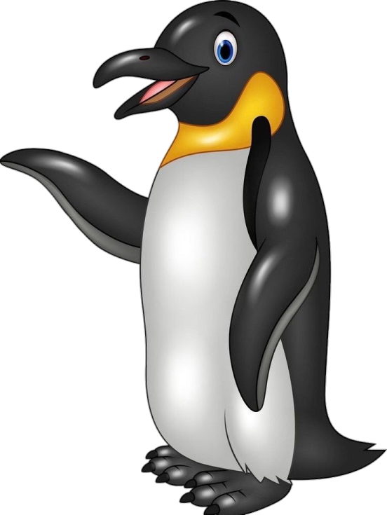 a cartoon penguin standing on its hinds