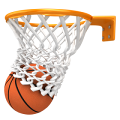 a basketball hoop with a ball in it