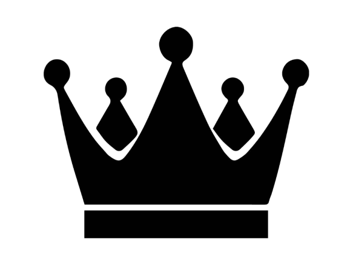a black crown on a white background