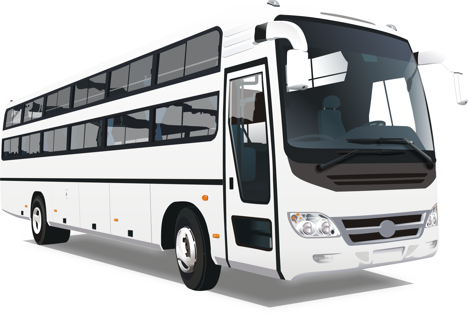 a white bus is shown in this image