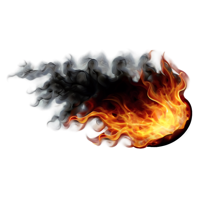 a fire on a white background