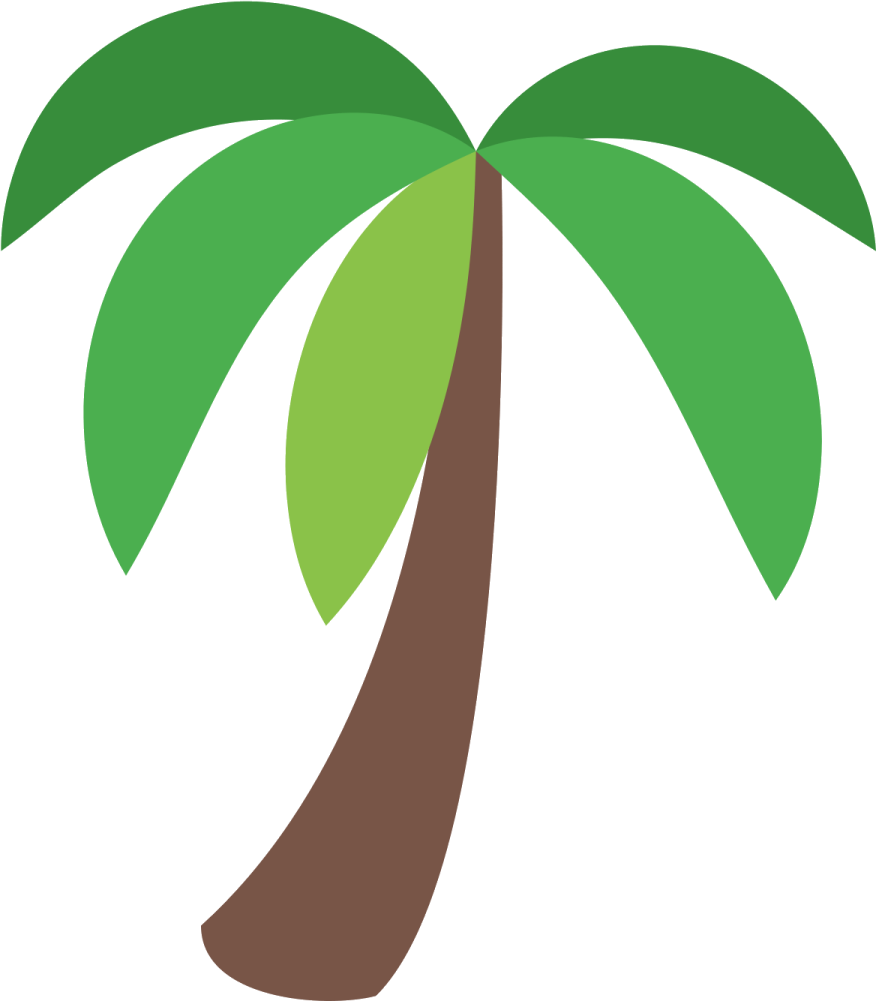 a palm tree with green leaves