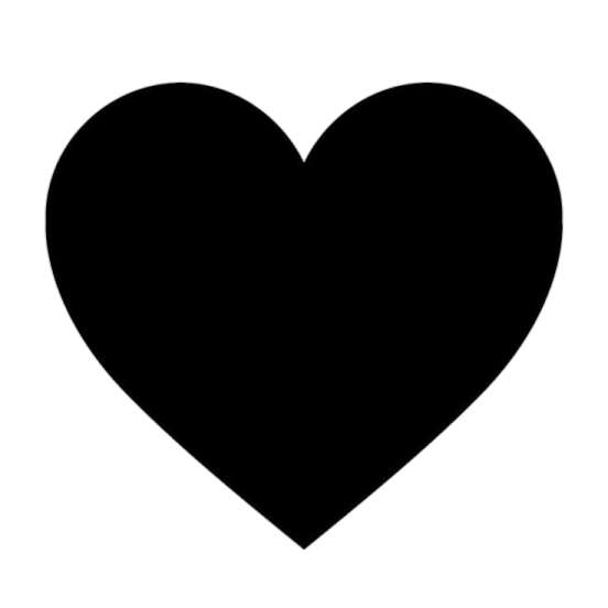 a black heart on white background