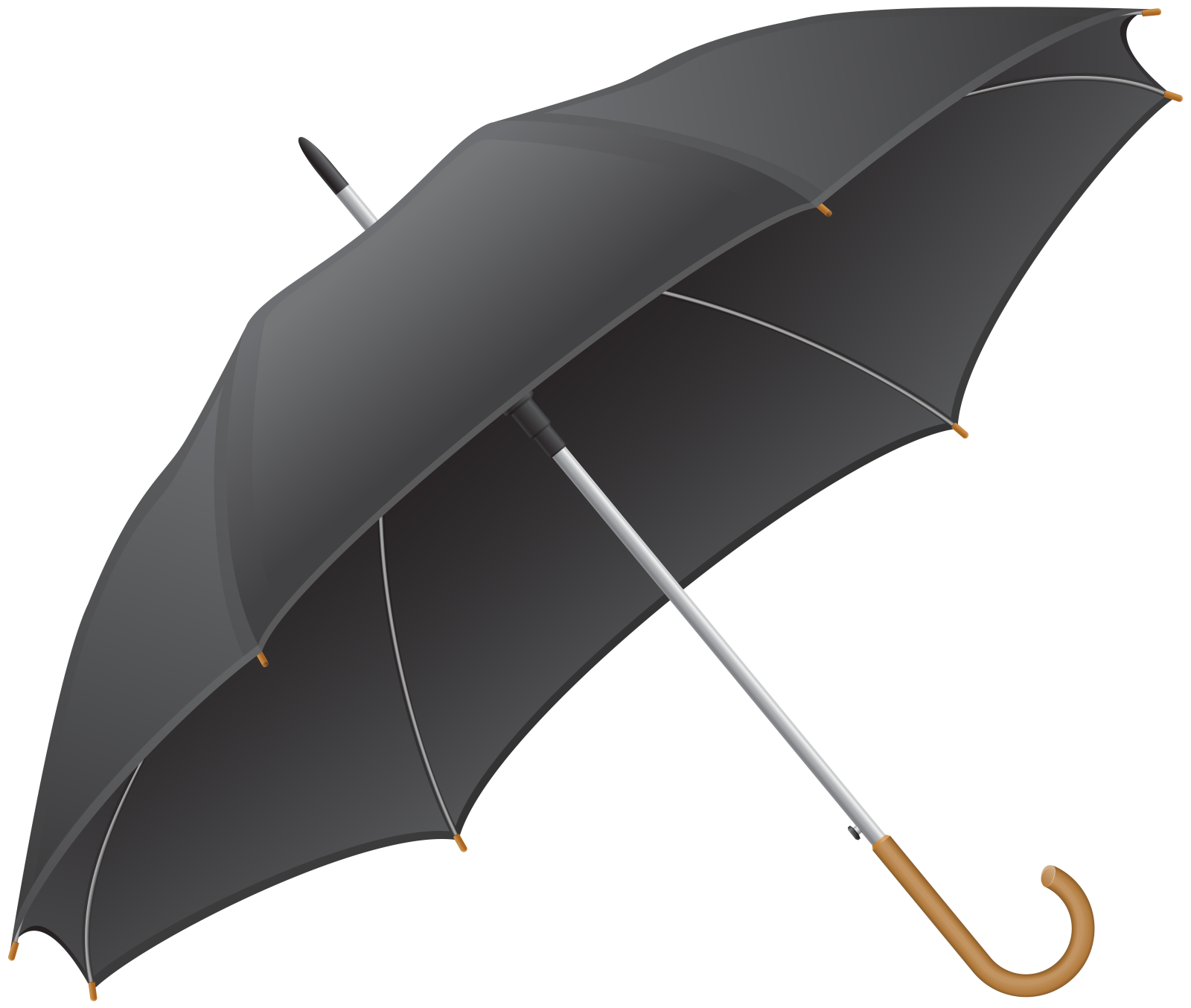 a black umbrella on a white background