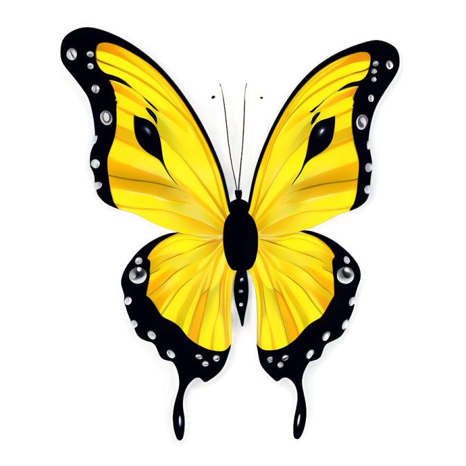 a yellow butterfly on a white background
