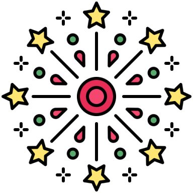 a circle with stars and circles around it