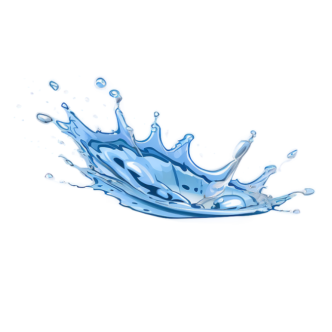 a splash of water on a white background