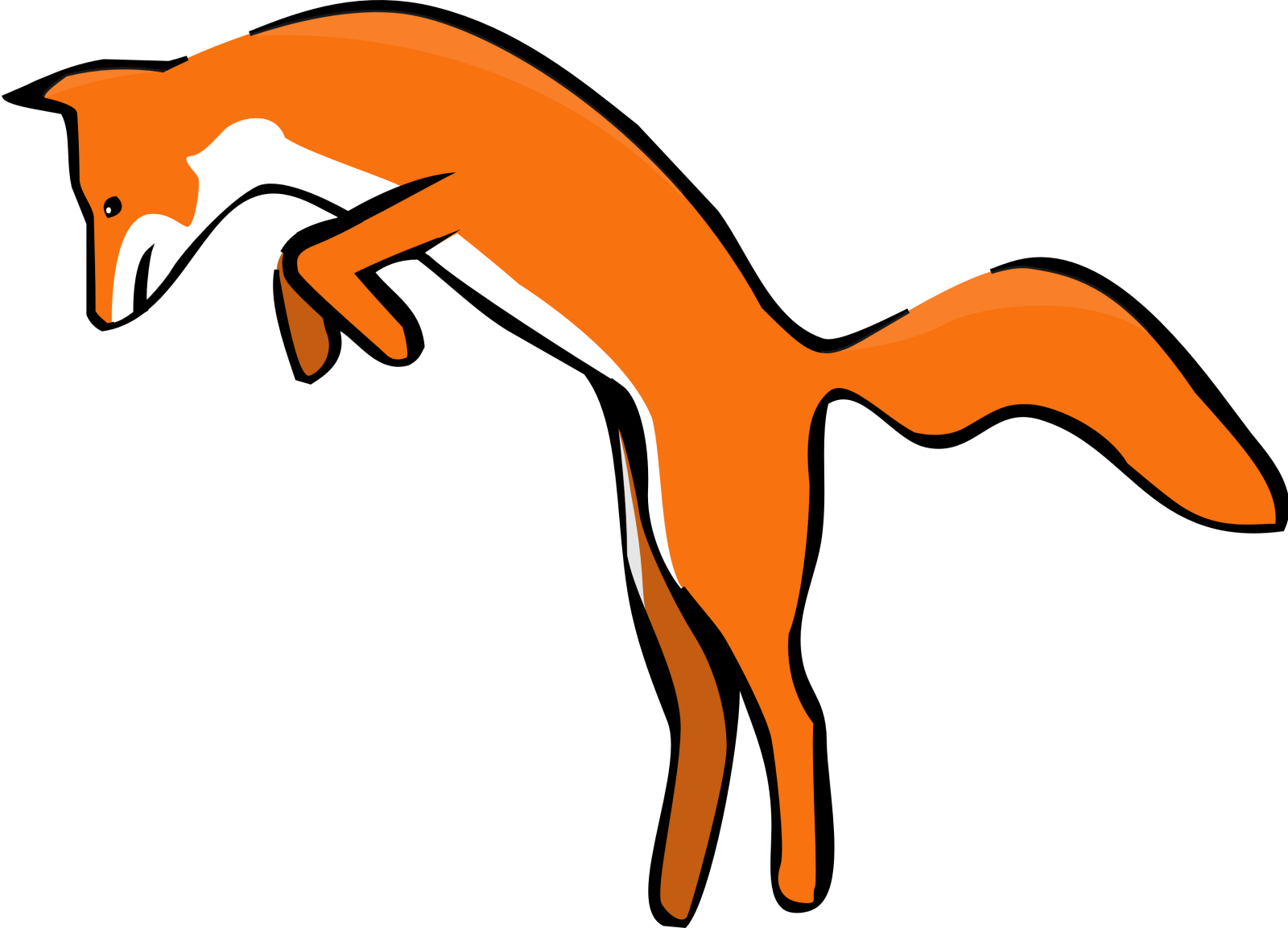 an orange fox on a white background