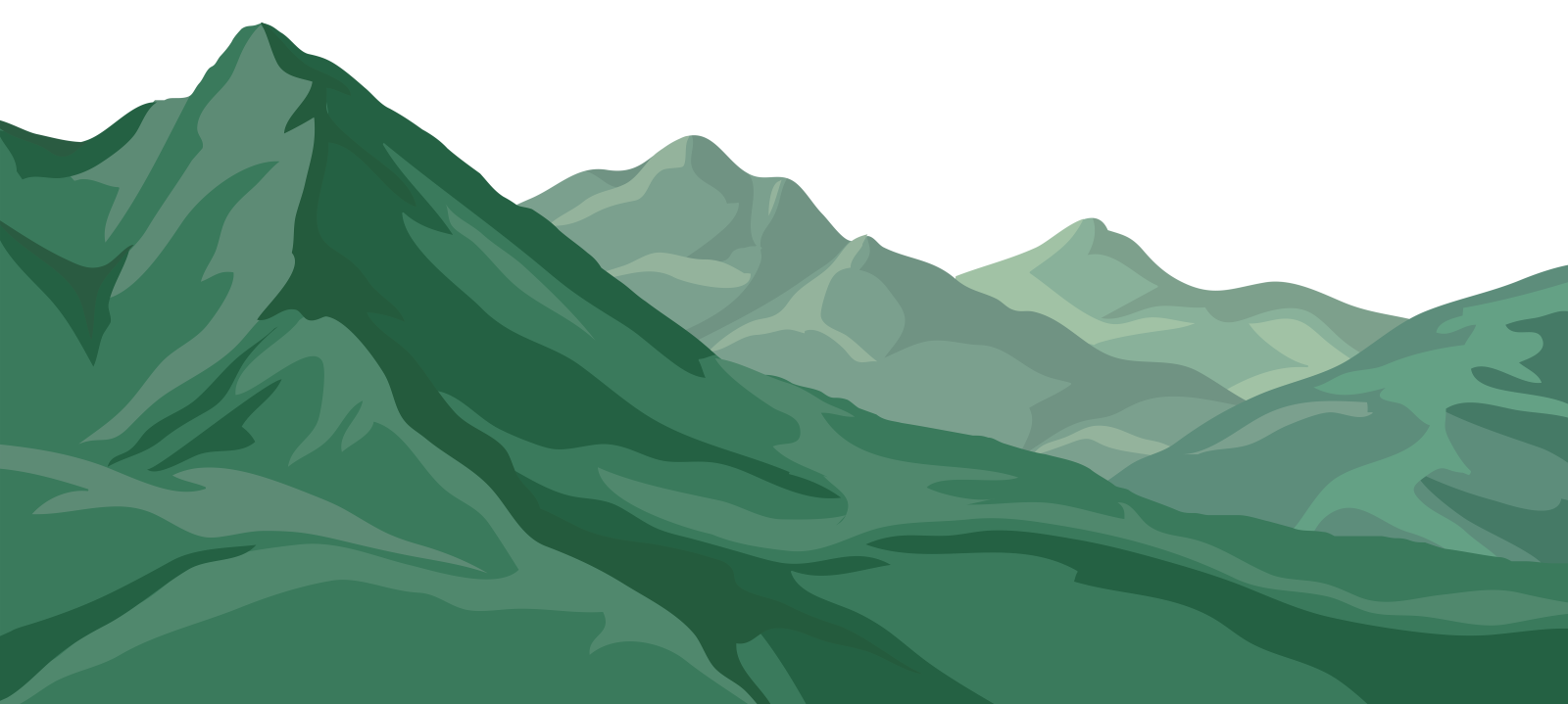 a green mountain with a white background