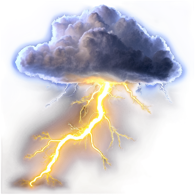 a cloud with lightning