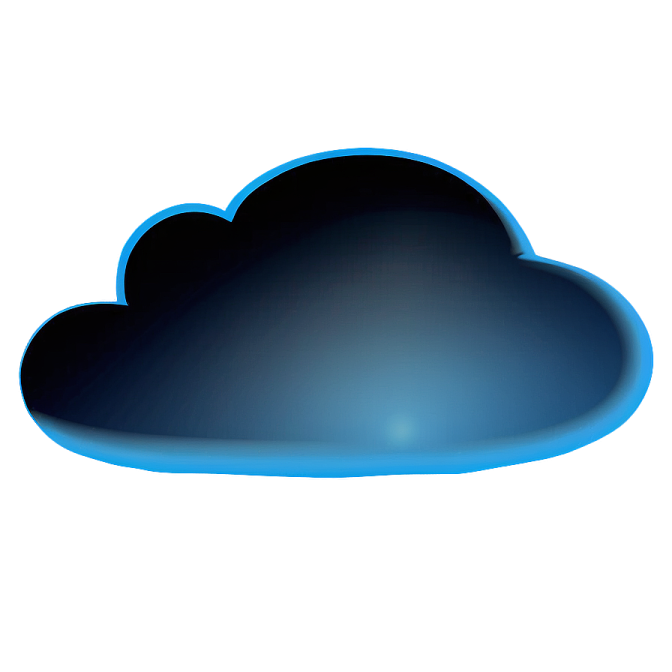 a blue cloud on a white background