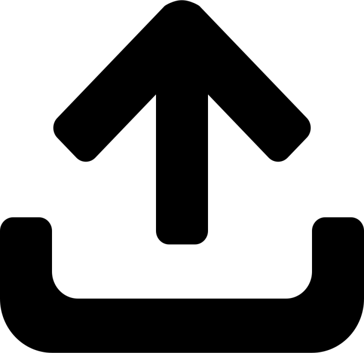 a black arrow icon on a white background