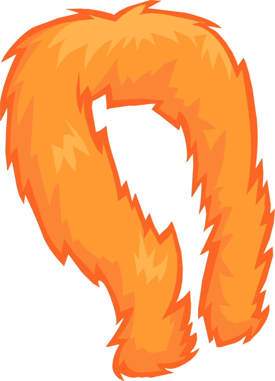 the letter q is made up of orange hair