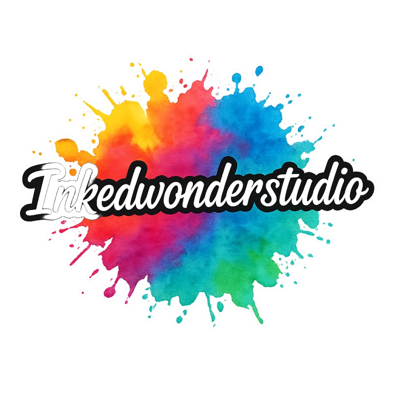 the word inked studio on a white background