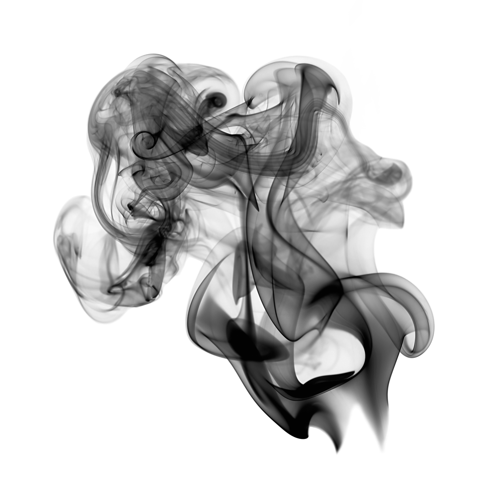 black smoke on a white background