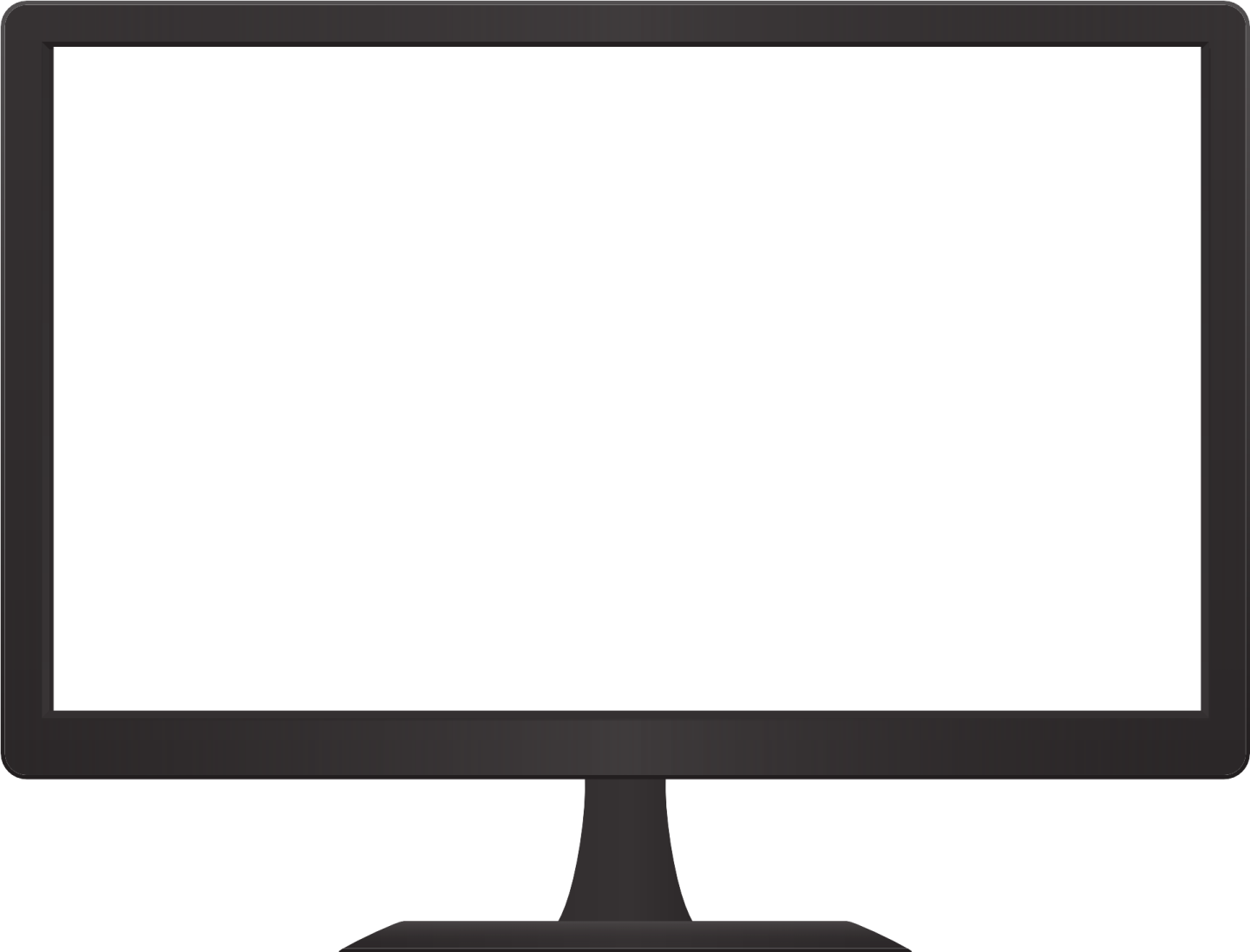 a computer monitor on a white background