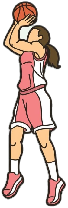 a girl playing basketball with a ball in her hand