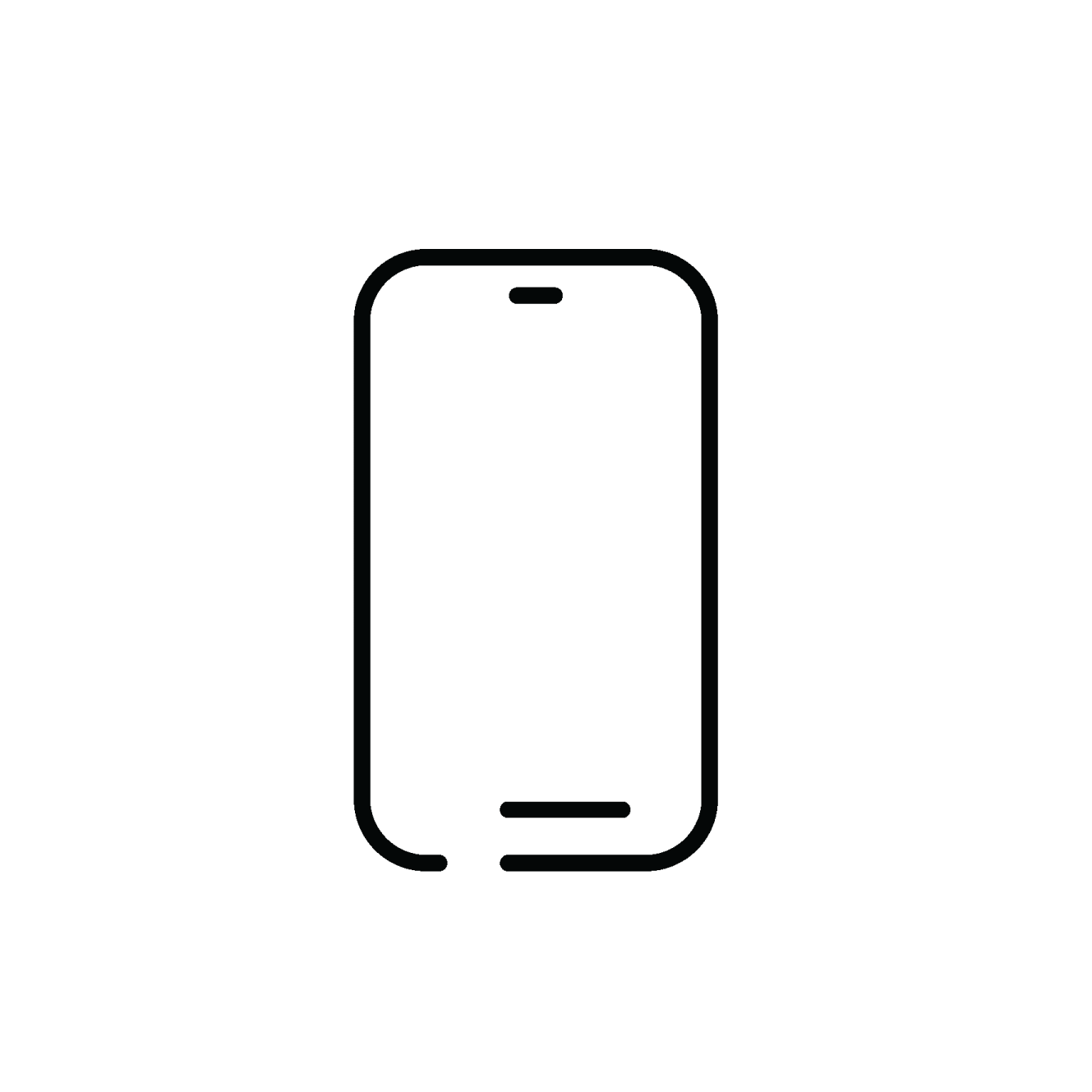 a black and white icon of a phone