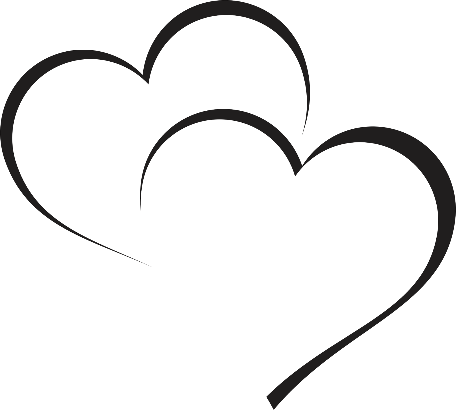 a black and white heart icon