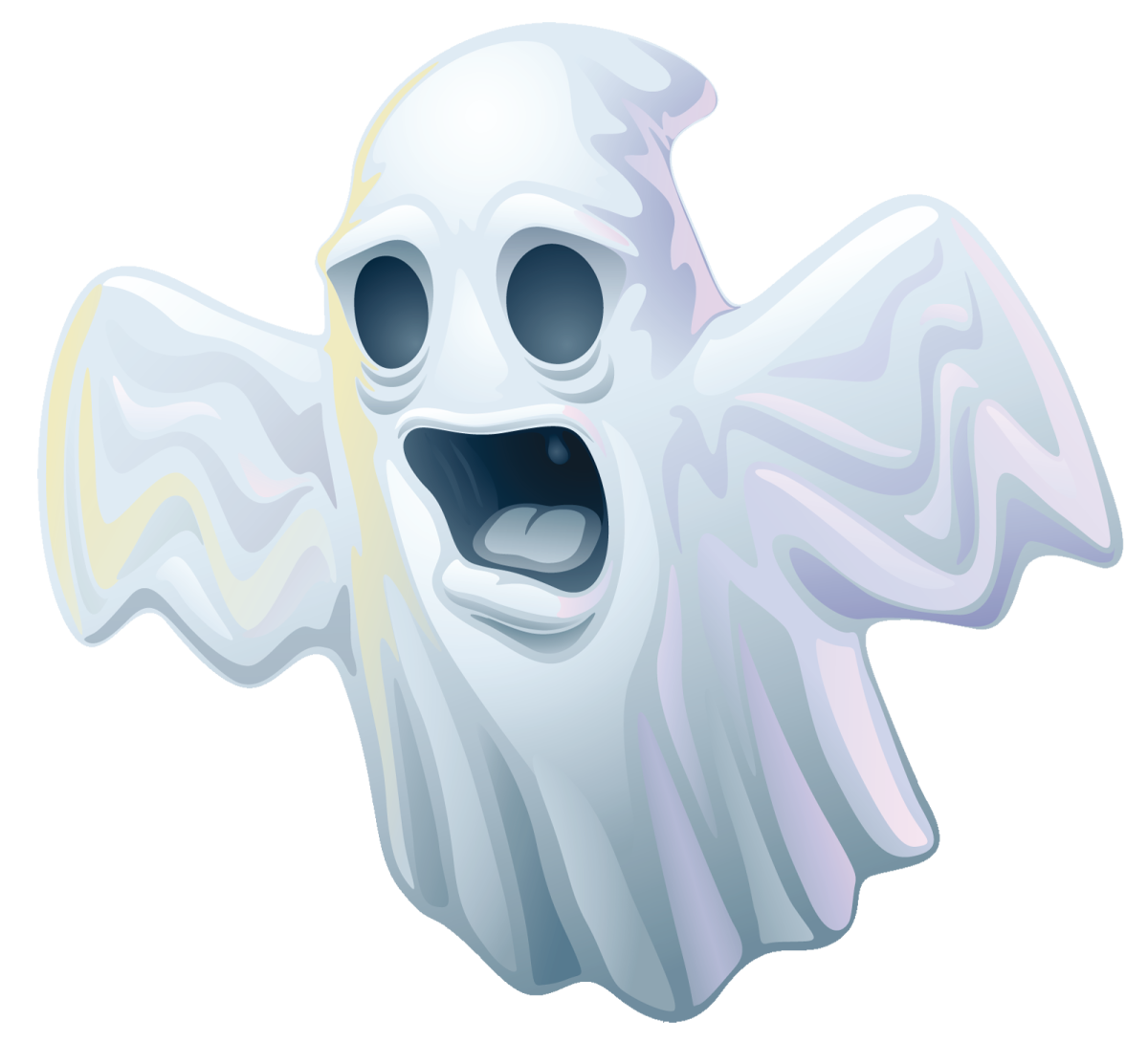 an illustration of a ghost with its mouth open