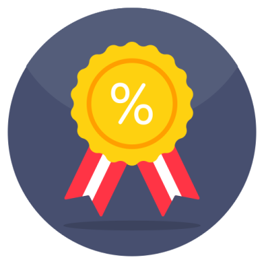 a gold medal with a red ribbon around it