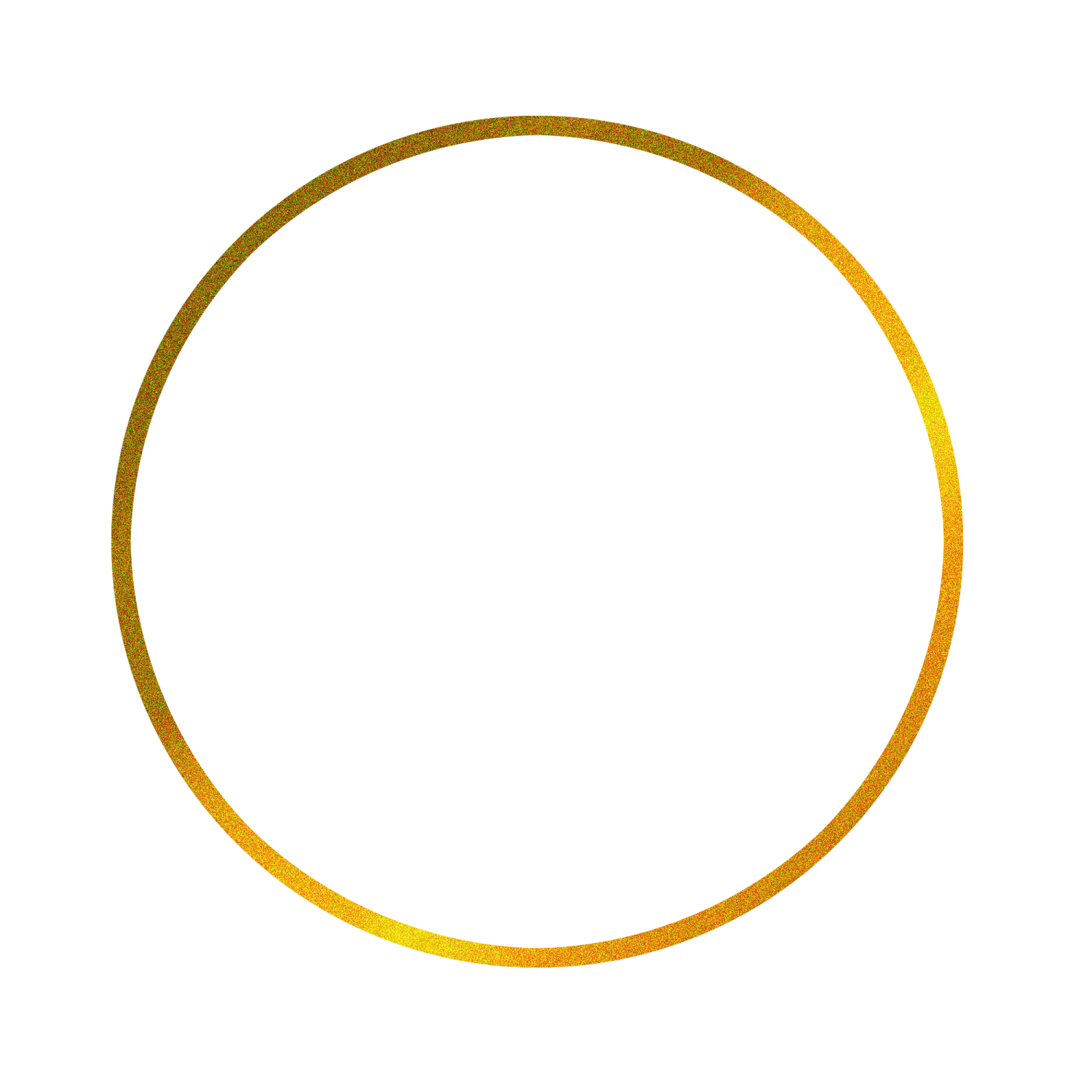 a gold circle with a white background