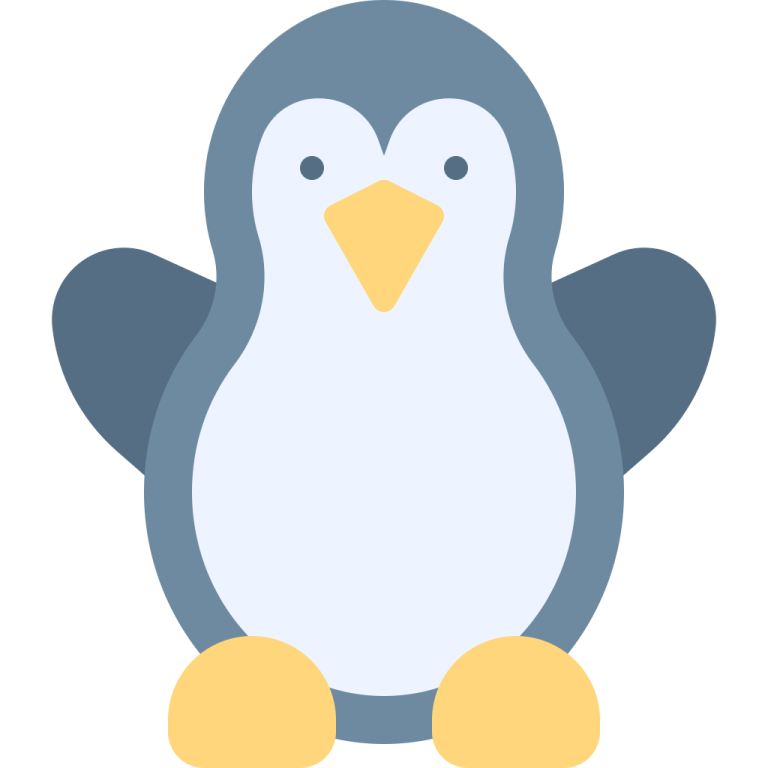 a cartoon penguin sitting on the ground