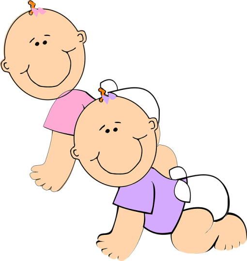 a baby crawling on its mother's back