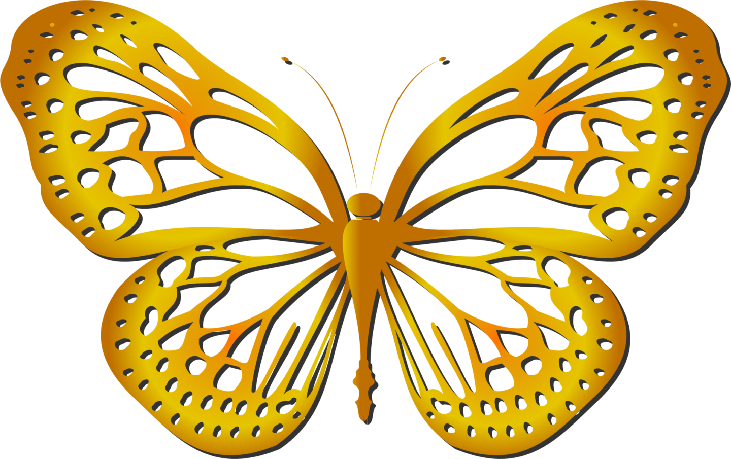 a yellow butterfly on a white background