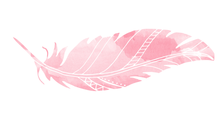 a watercolor feather on a white background