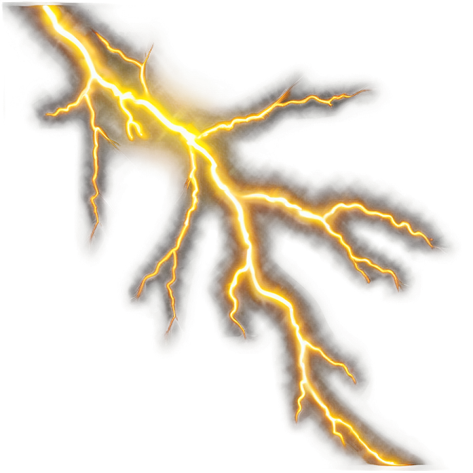 a lightning bolt on white background