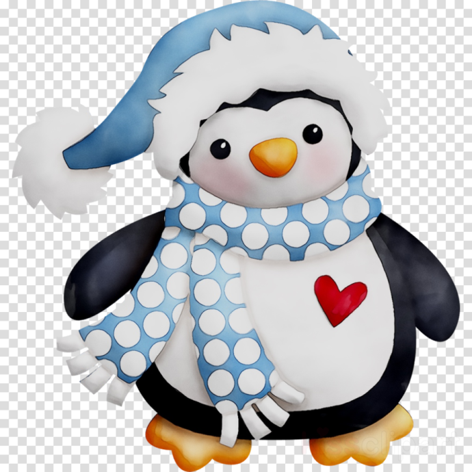 a penguin with a heart on its chest