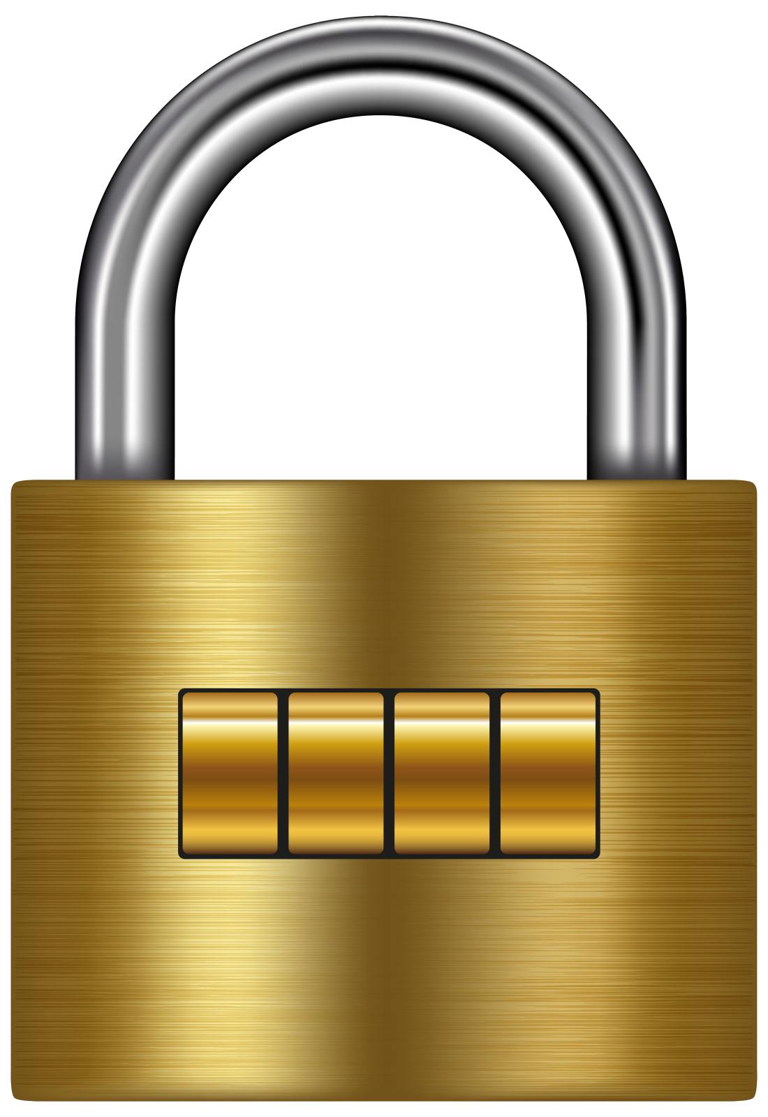 a golden padlock on a white background