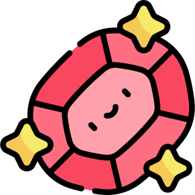 a pink turtle with yellow stars on it's back