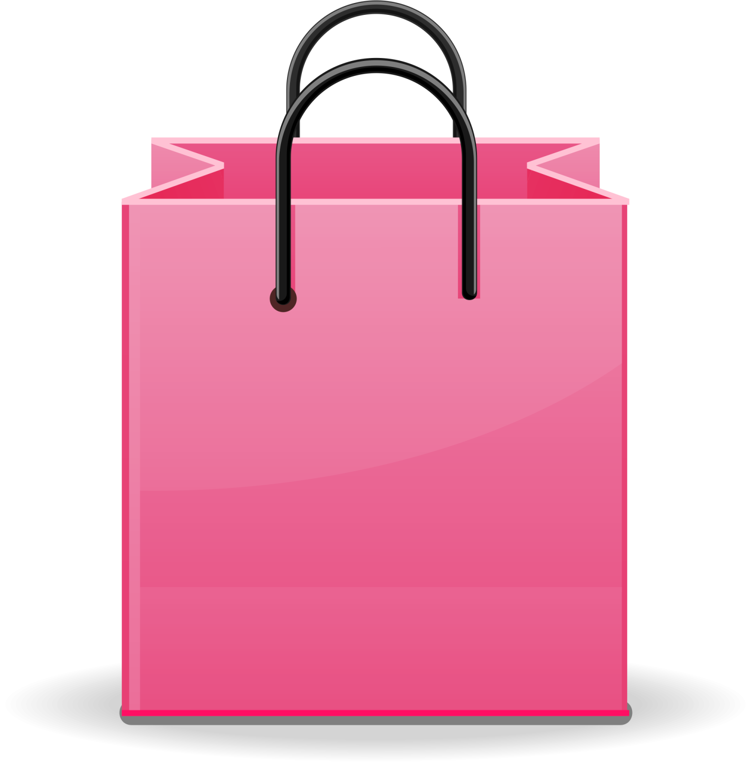 a pink shopping bag on a white background