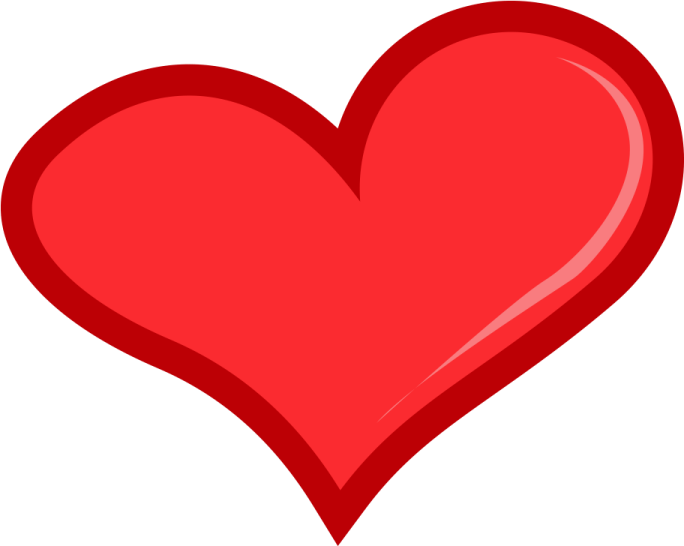 a red heart on a white background