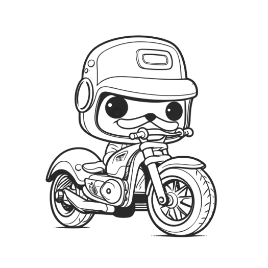 a black and white drawing of a motorcycle rider