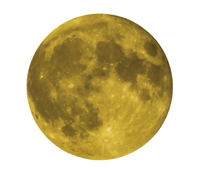 a yellow full moon on a white background