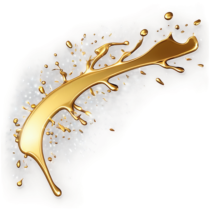 a gold splash on a white background