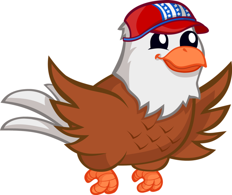 a cartoon bird wearing a baseball cap