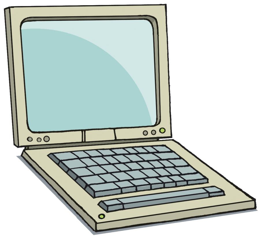 an open laptop computer