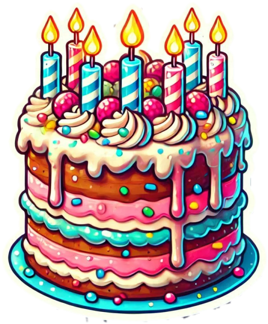 a birthday cake with candles on top