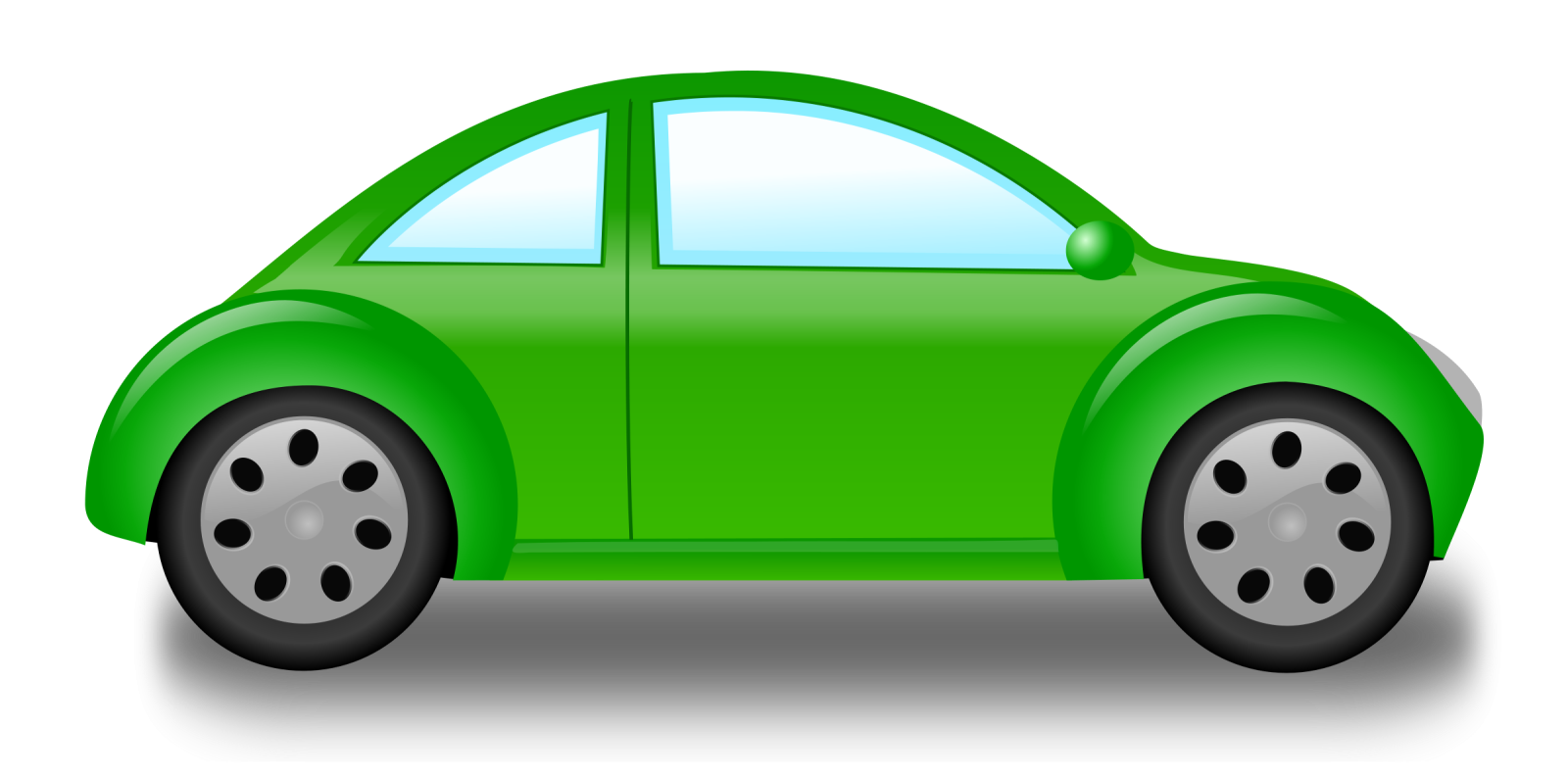 a green car on a white background