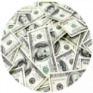 a pile of money on a white background