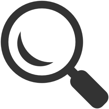 a magnized icon with a white background